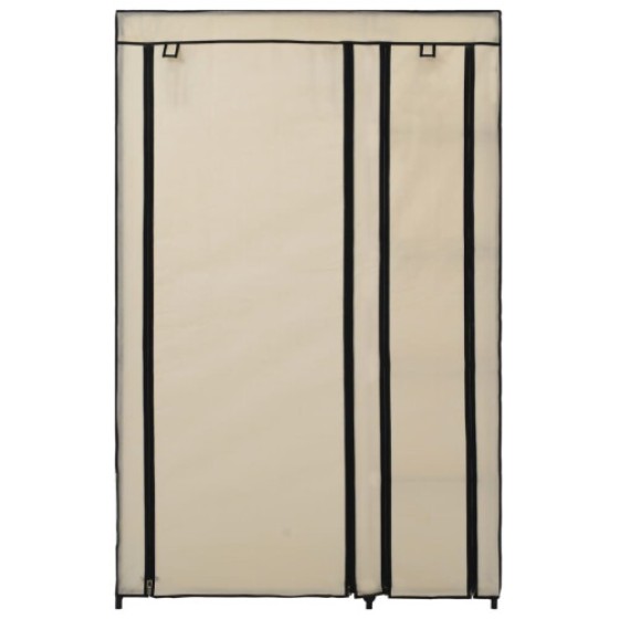 vidaXL folding wardrobe beige fabric clothing storage cabinet organizer